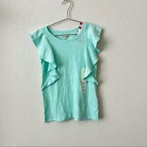 Cat & Jack ruffle mint green flutter sleeve tee top